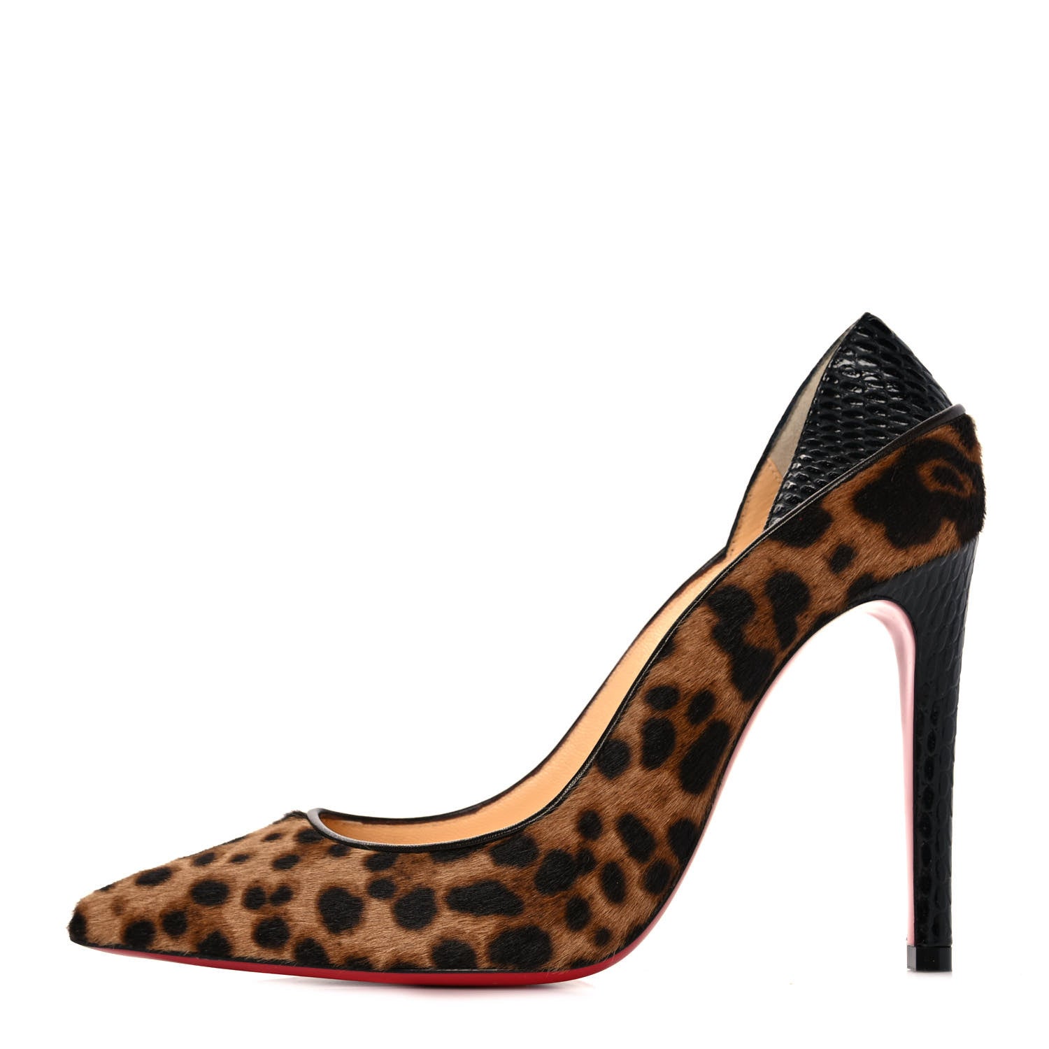 Christian Louboutin Pony Hair Leopard Maastricht 100 Pumps 37 Brown Black 1 of 8