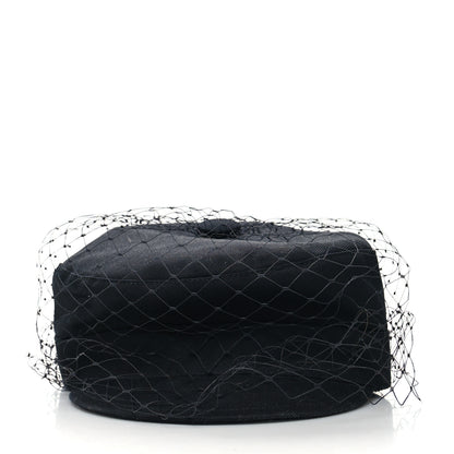 Christian Dior Cotton Canvas Arty Cap with Veil 57 Black 2 of 7
