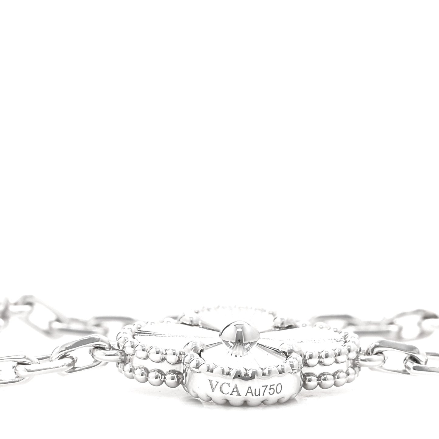 18K White Gold 20 Motifs Guilloche Vintage Alhambra Necklace