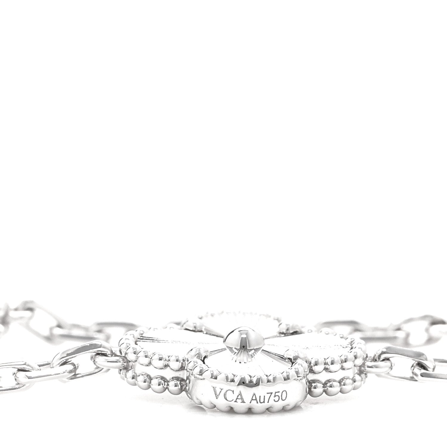 Van Cleef & Arpels 18K White Gold 20 Motifs Guilloche Vintage Alhambra Necklace 5 of 5