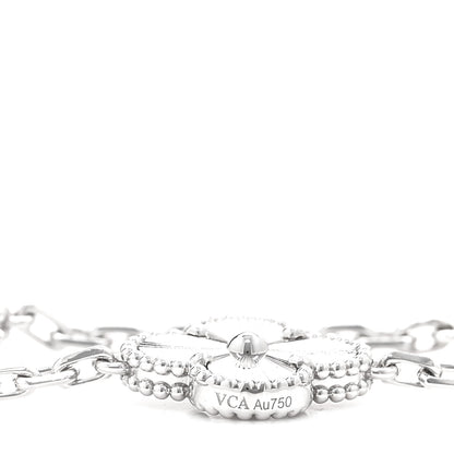 Van Cleef & Arpels 18K White Gold 20 Motifs Guilloche Vintage Alhambra Necklace 5 of 5