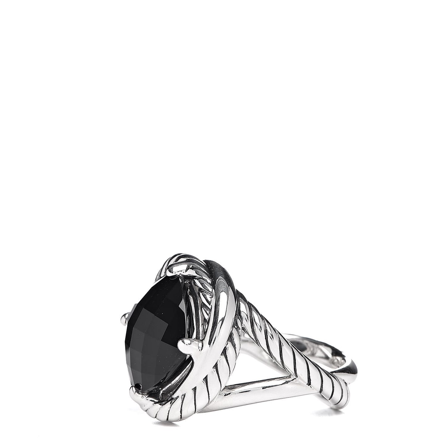 Sterling Silver Black Onyx 11mm Infinity Ring 51 5.75
