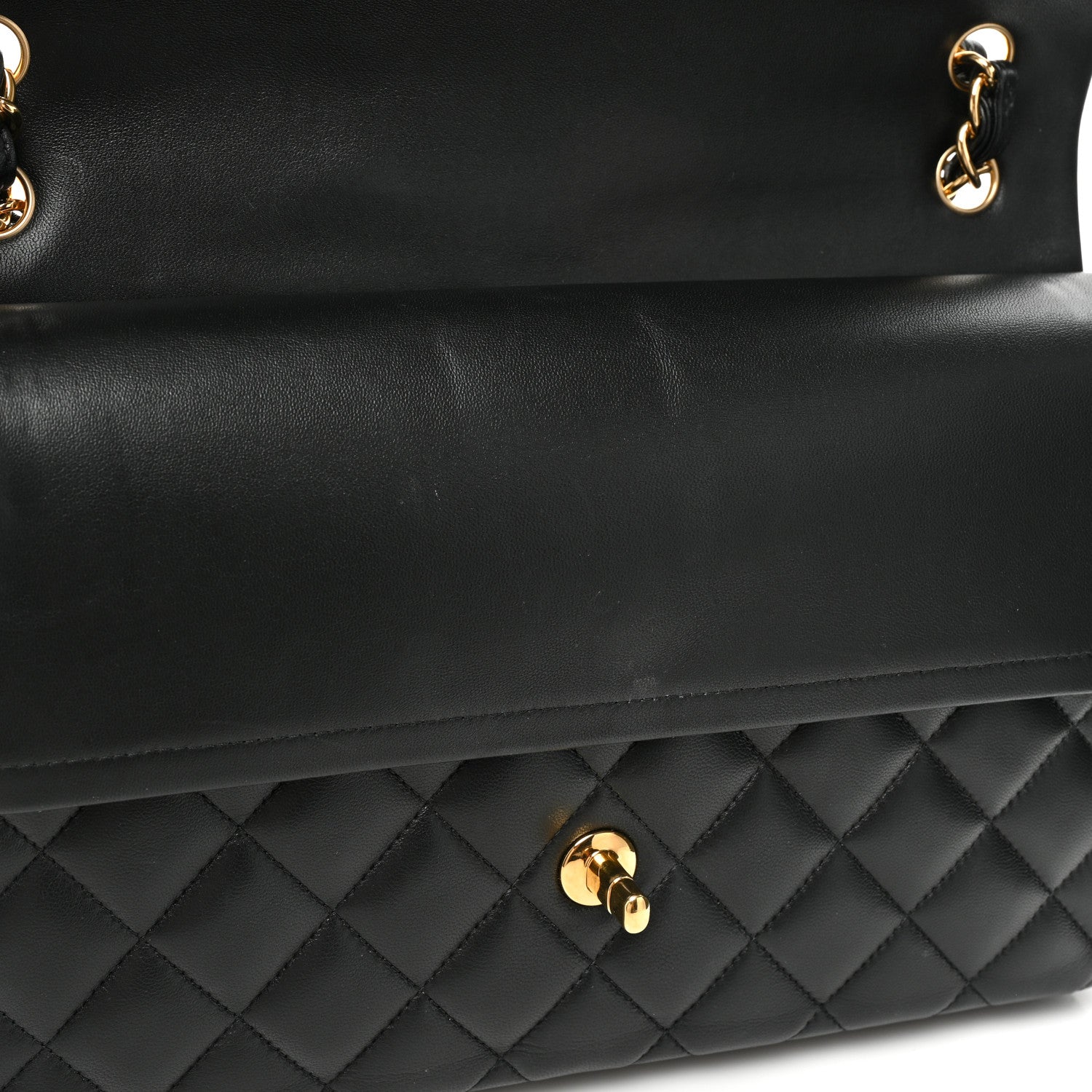 Chanel Lambskin Quilted Jumbo Double Flap Black 15 of 21