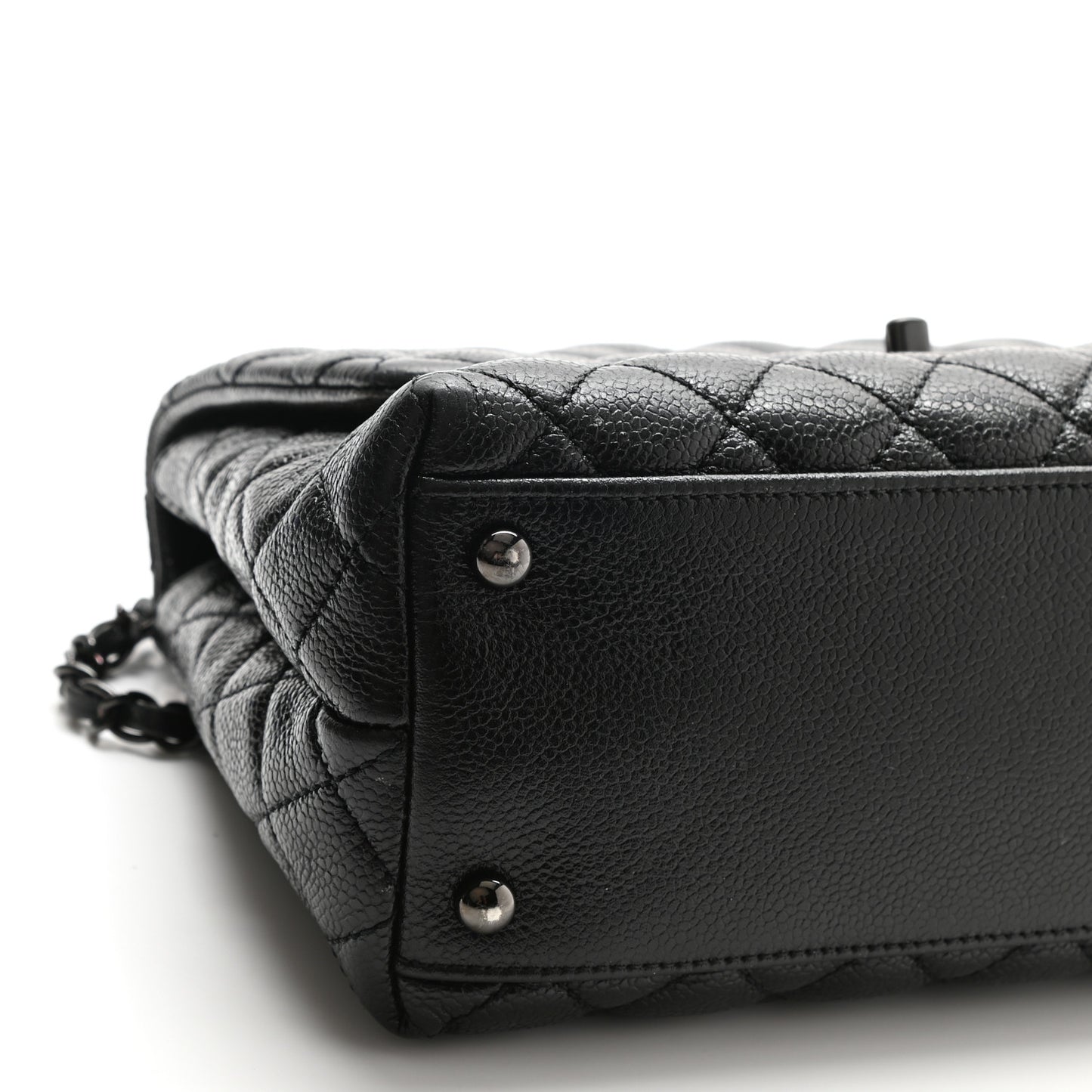 Caviar Quilted Small Coco Handle Flap So Black
