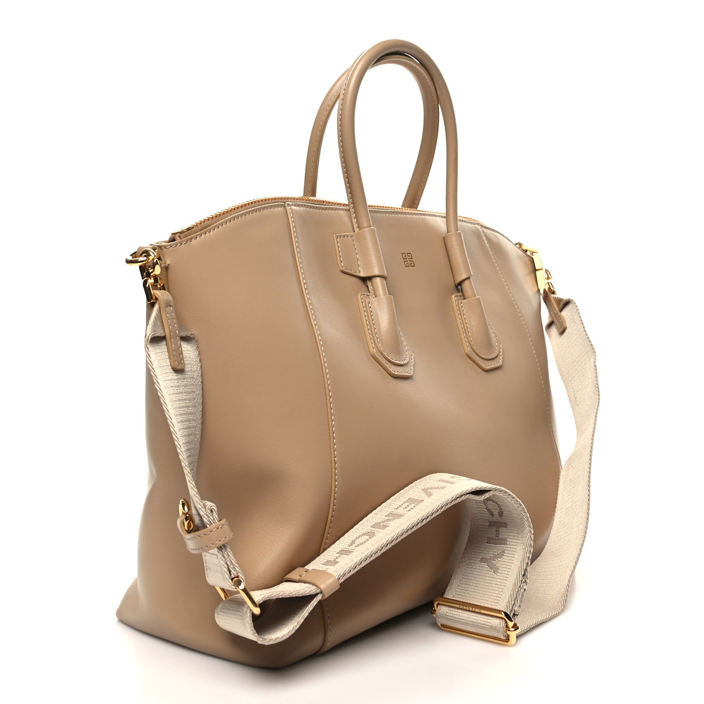 Box Calfskin Small Antigona Sport Top Handle Bag Beige Cappuccino