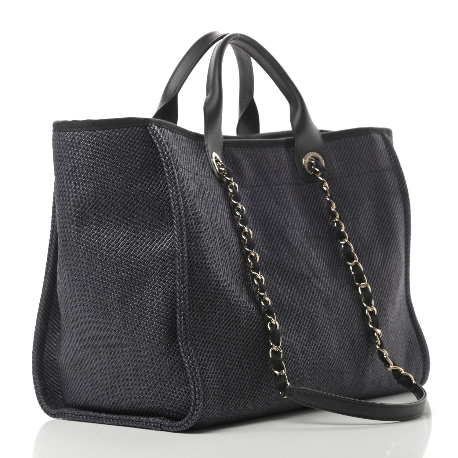 Chanel Mixed Fibers Calfskin Medium Deauville Tote Black 3 of 11