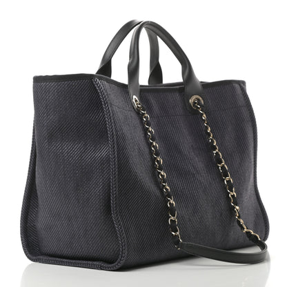 Chanel Mixed Fibers Calfskin Medium Deauville Tote Black 3 of 11