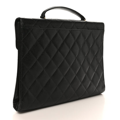 Chanel Caviar Quilted Briefcase Laptop Bag Black 3 of 11