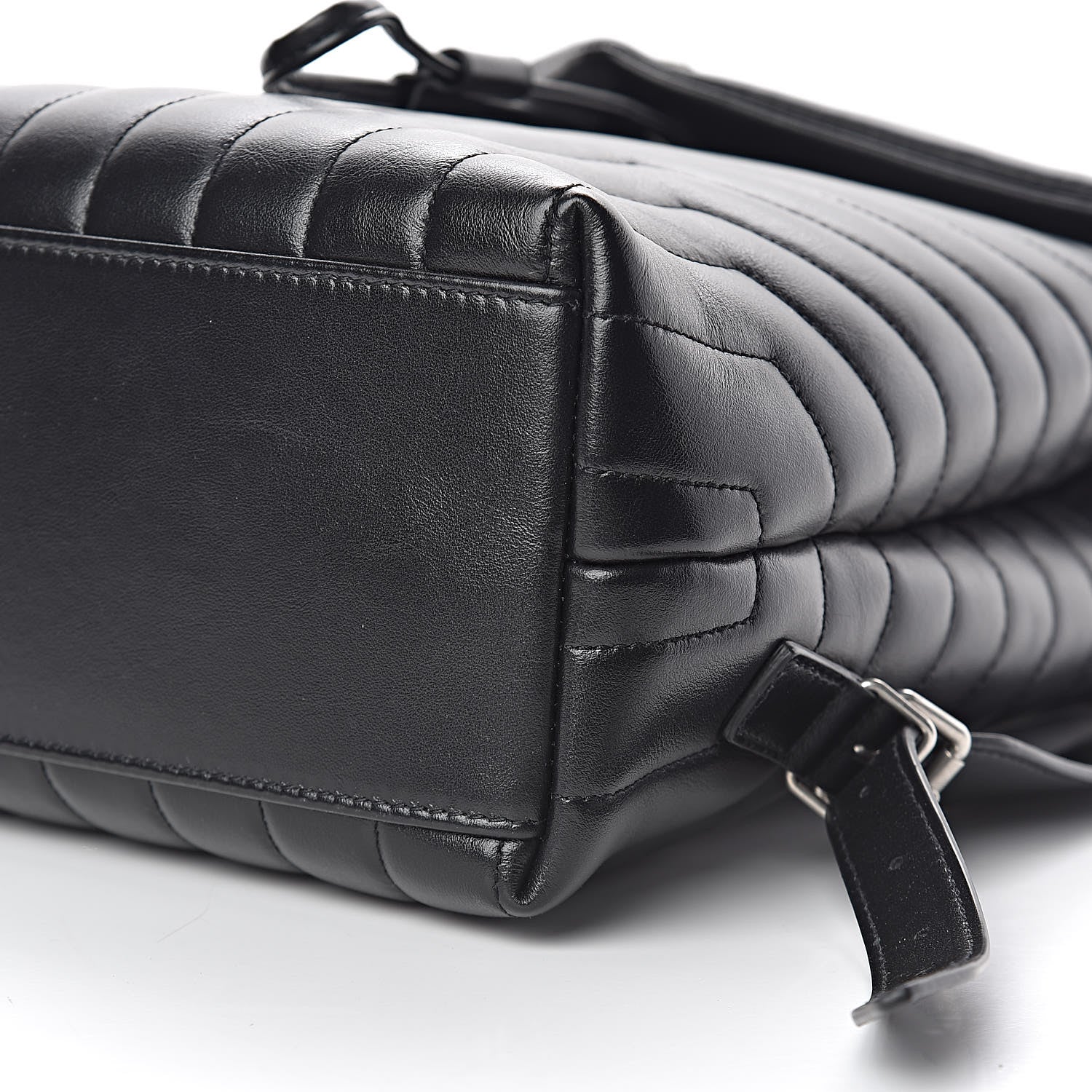 Saint Laurent Calfskin Y Quilted Monogram Medium Loulou Backpack Black 9 of 10