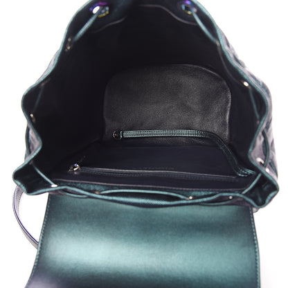 Chanel Iridescent Caviar Quilted Filigree Backpack Dark Turquoise 5 of 11