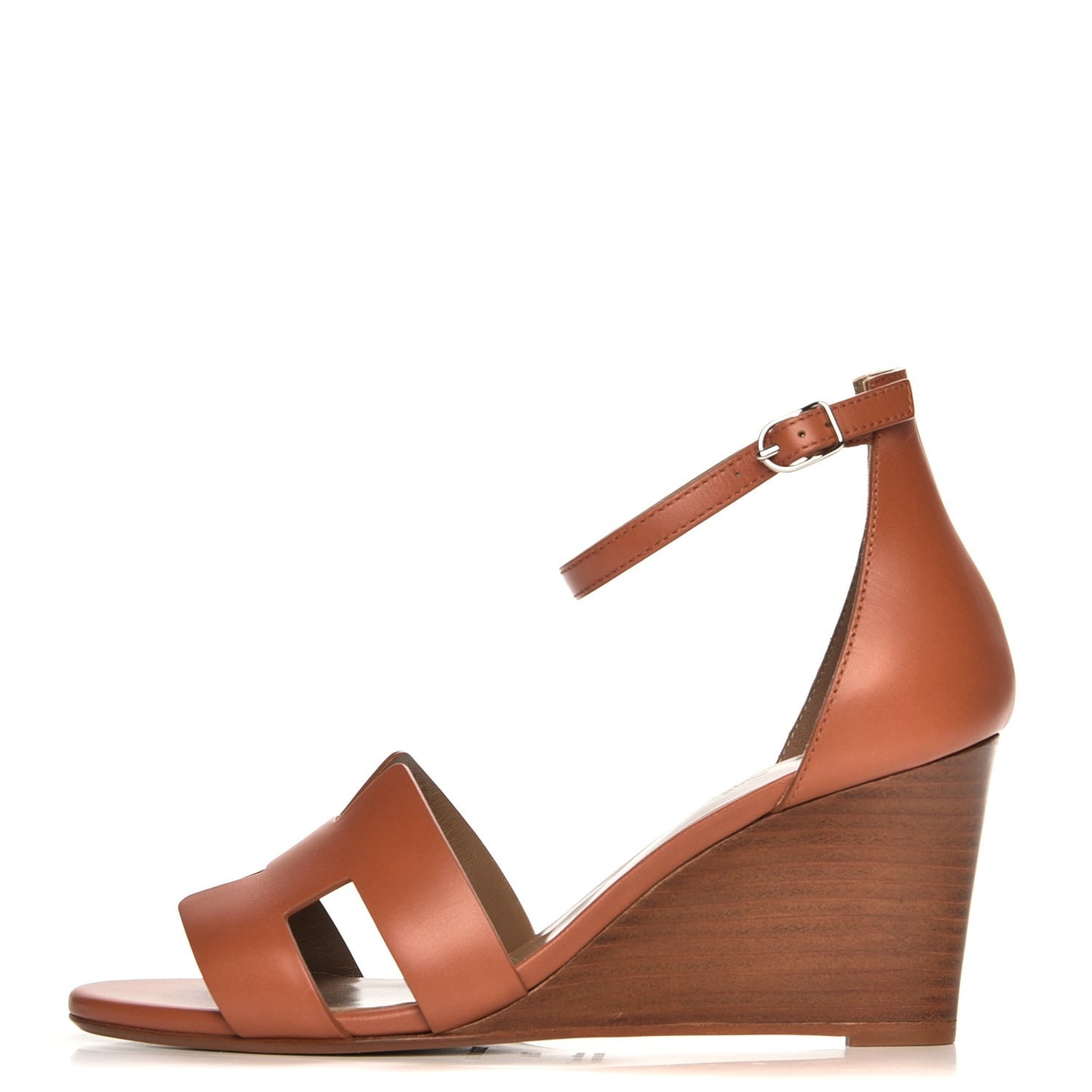 Calfskin Legend Wedge Sandals 38.5 Gold