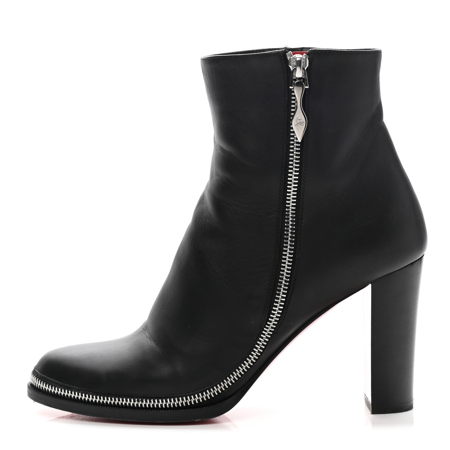 Christian Louboutin Calfskin Telezip 85 Ankle Bootie 39.5 Black 1 of 13