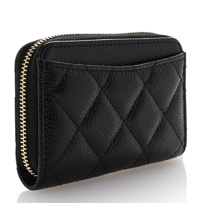 Chanel Caviar Quilted Zip Coin Purse Black 3 of 8