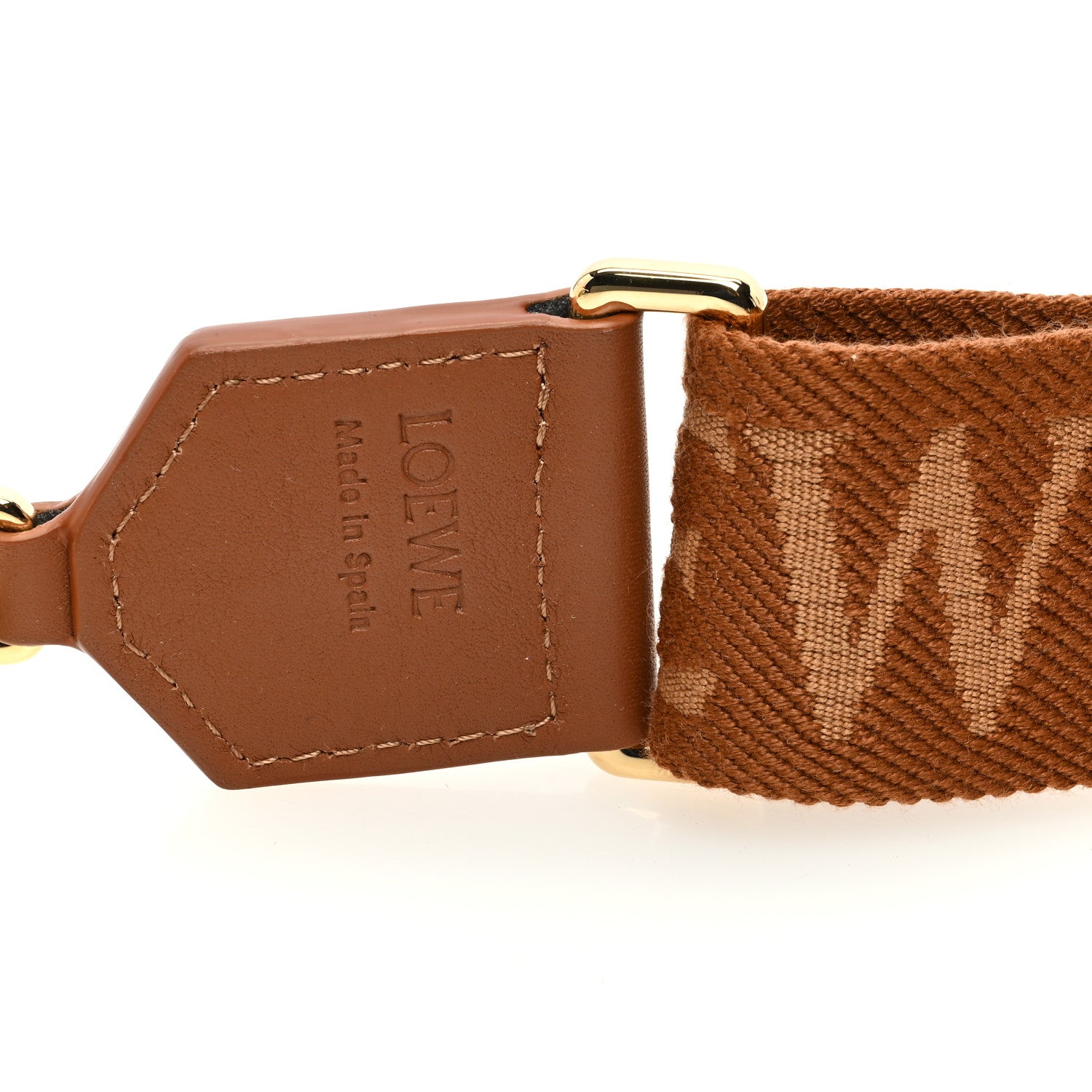 Loewe Calfskin Jacquard Webbing Anagram Strap Tan 3 of 3