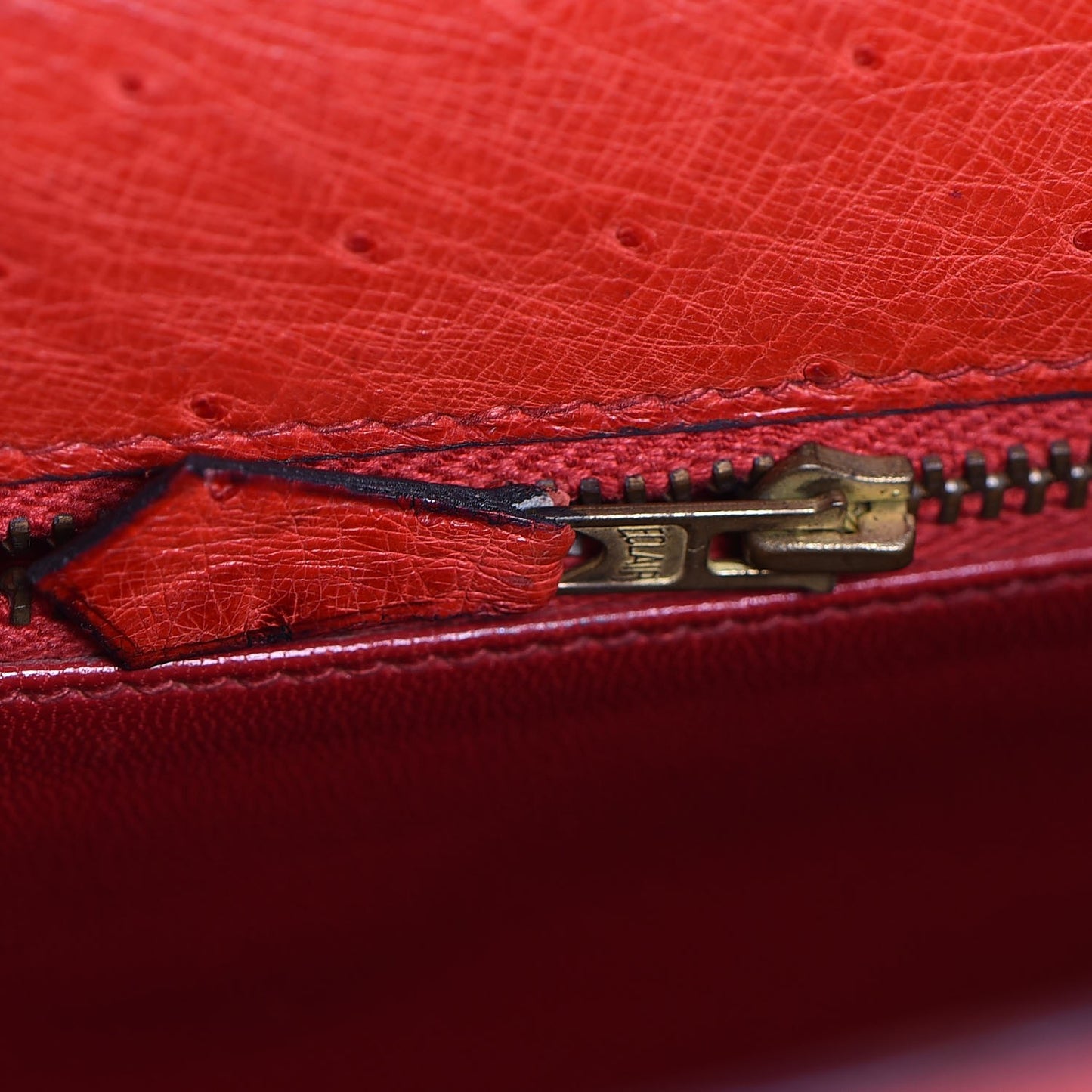 Ostrich Kelly Sellier 28 Rouge Vif