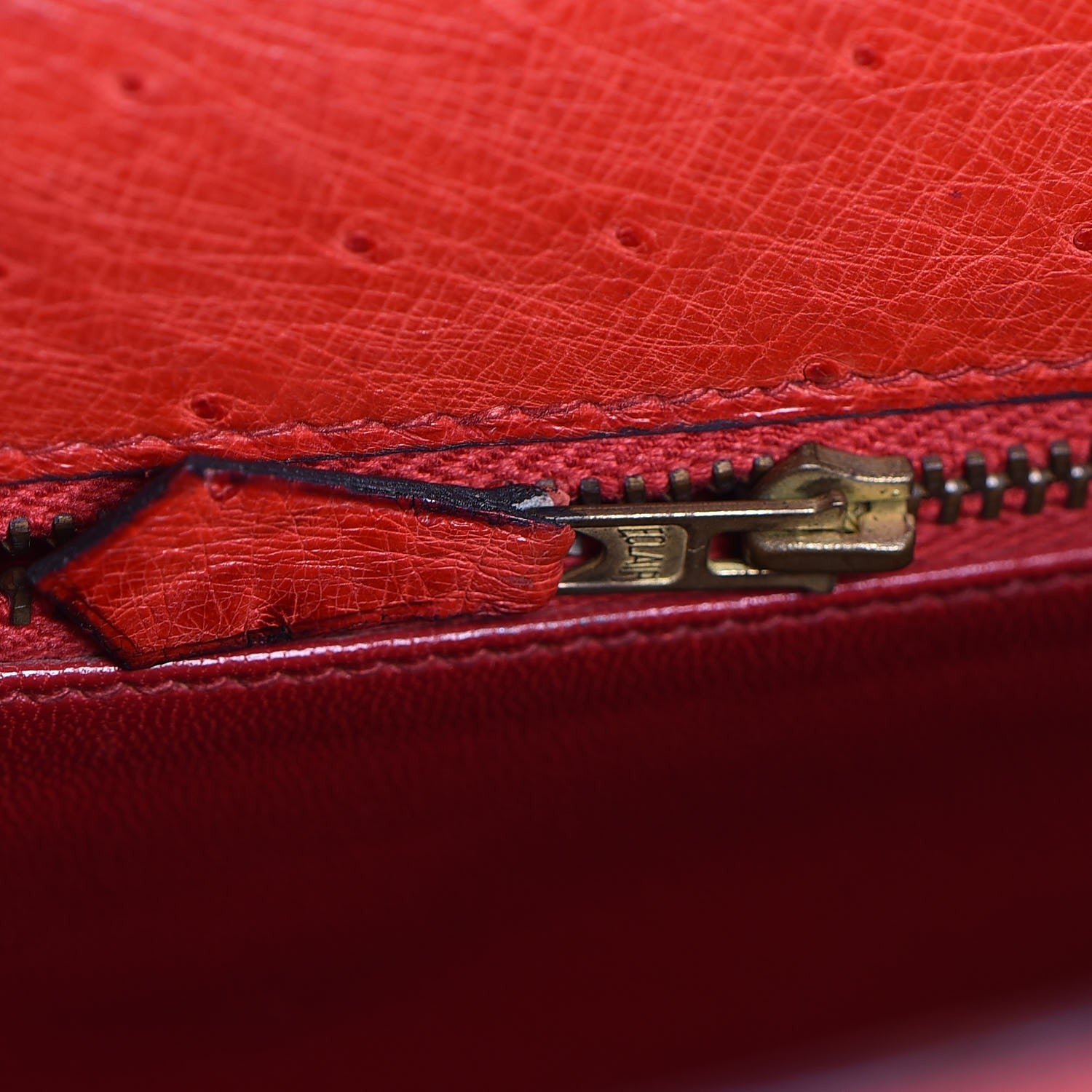 Hermes Ostrich Kelly Sellier 28 Rouge Vif 29 of 36