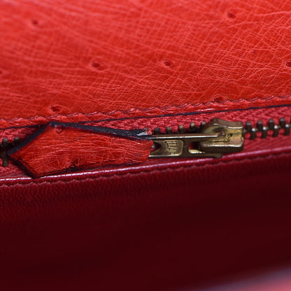 Hermes Ostrich Kelly Sellier 28 Rouge Vif 29 of 36