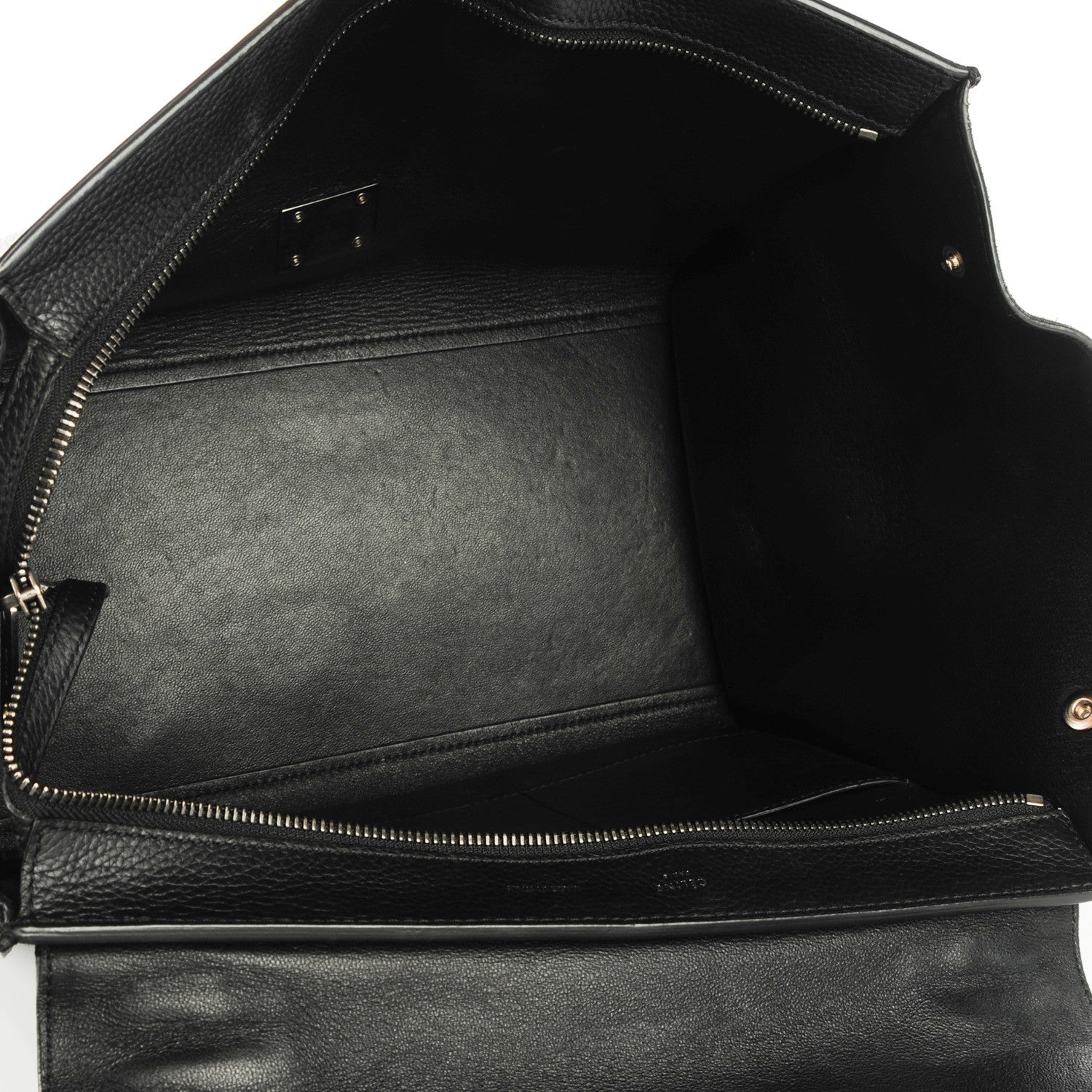 Celine Drummed Calfskin Suede Medium Trapeze Black 5 of 11