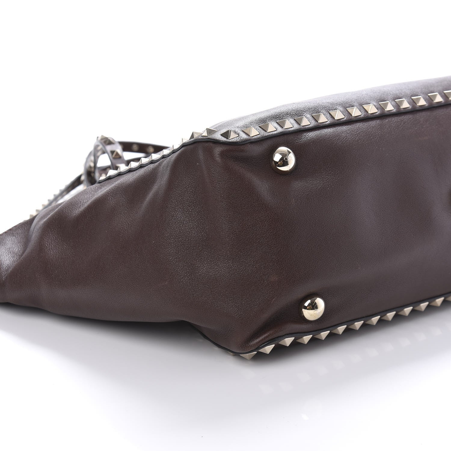 Valentino Garavani Vitello Medium Rockstud Tote Cacao 6 of 9