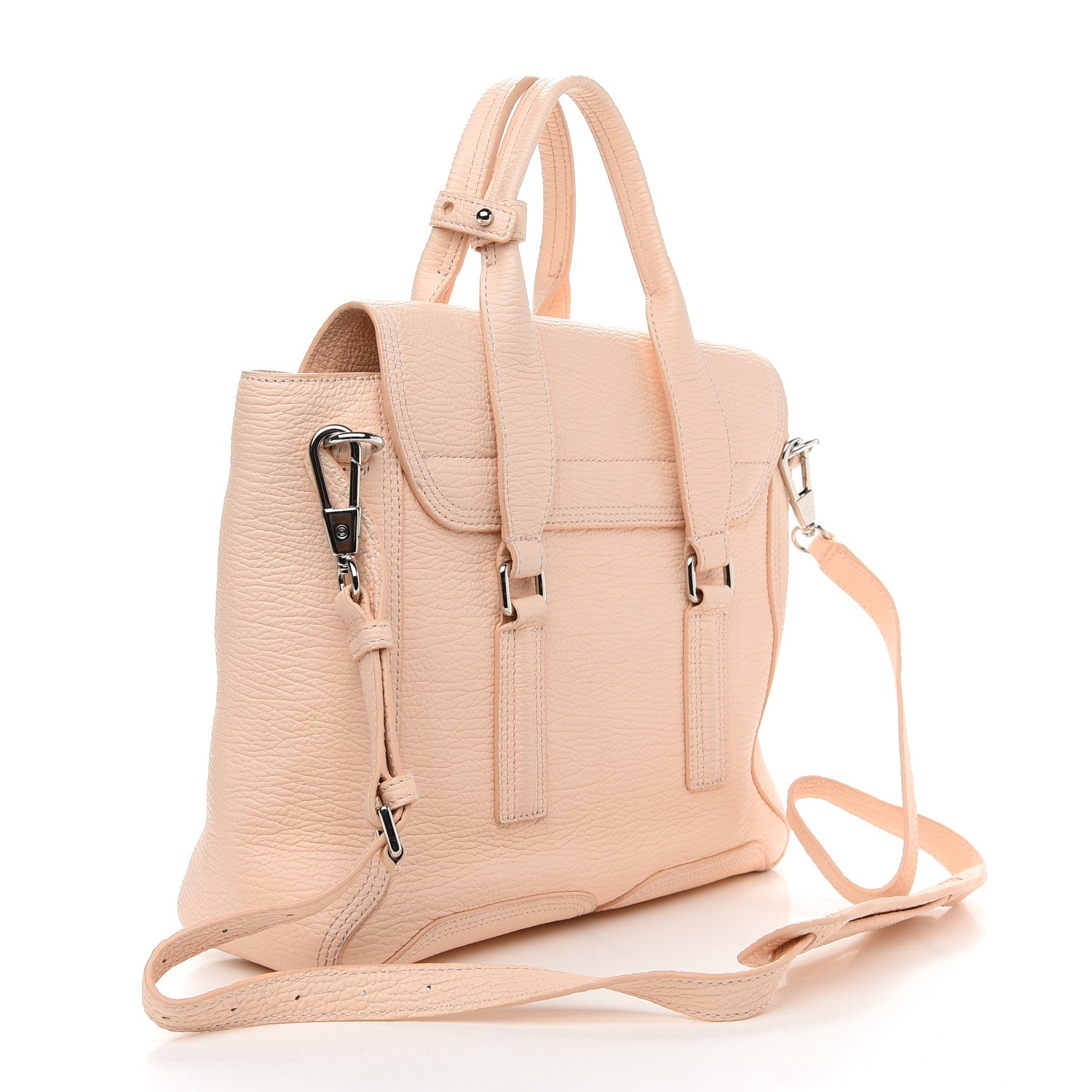 3.1 Phillip Lim Textured Calfskin Medium Pashli Satchel White Peach 2 of 10