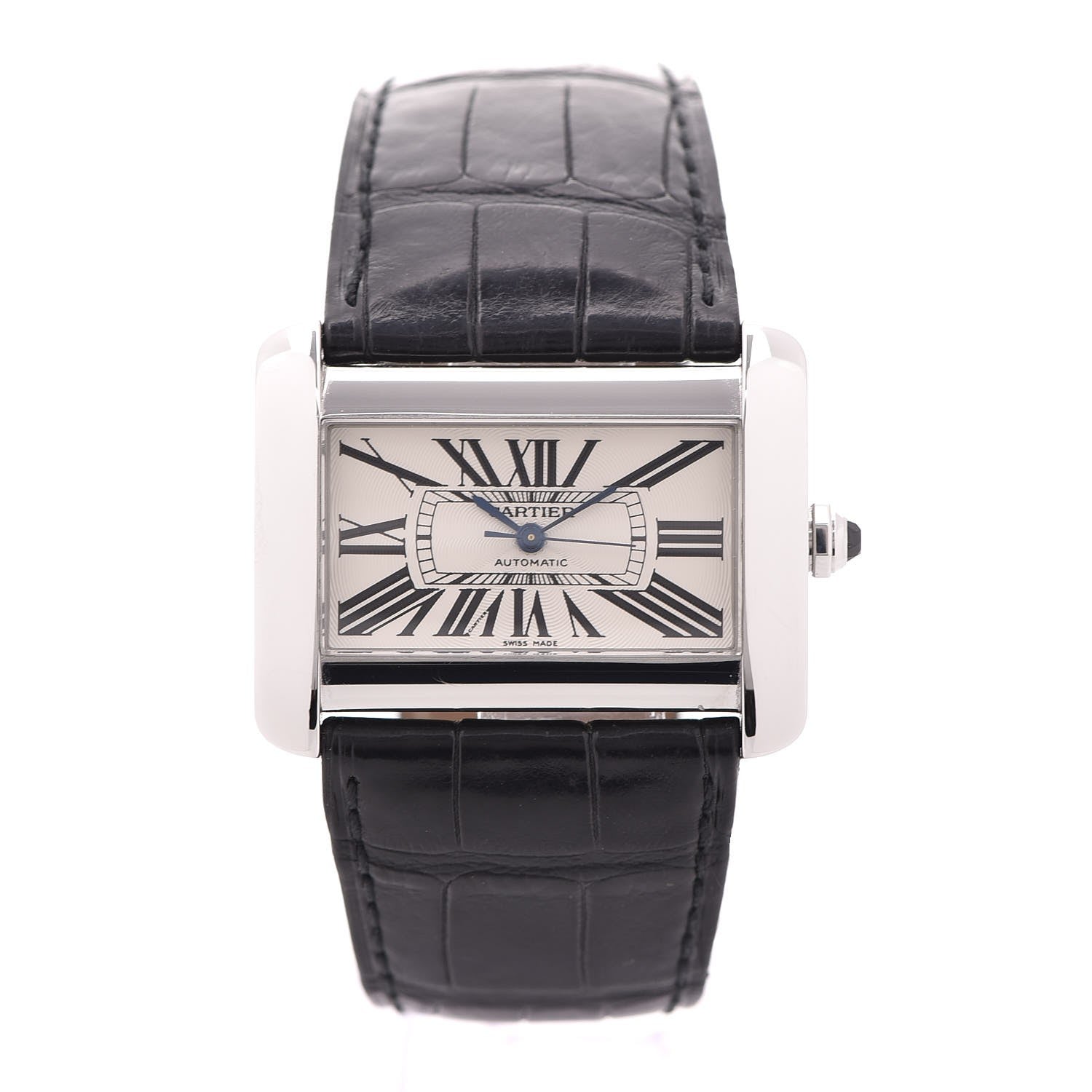 Cartier Stainless Steel Alligator 38mm Tank Divan Automatic Watch 1 of 10