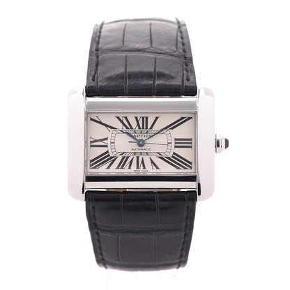 Cartier Stainless Steel Alligator 38mm Tank Divan Automatic Watch 1 of 10
