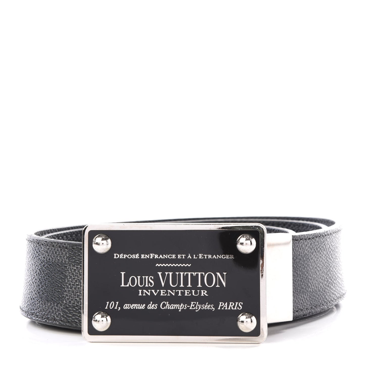Damier Graphite 85mm LV Inventeur Reversible Belt 85 34