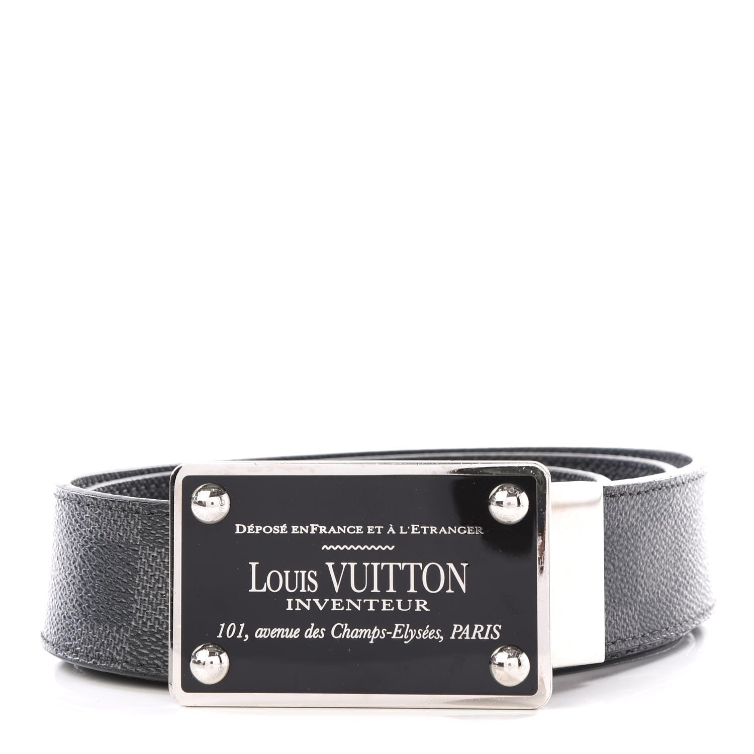 Louis Vuitton Damier Graphite 85mm LV Inventeur Reversible Belt 85 34 1 of 5