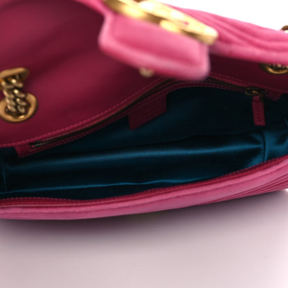 Gucci Velvet Matelasse Small GG Marmont Shoulder Bag Light Raspberry Rose 5 of 11
