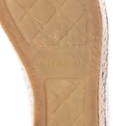 Chanel Terry Cloth CC Espadrilles 39 Silver Black 8 of 10