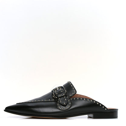Givenchy Calfskin Studded Elegant Loafer Mule 38 Black 1 of 6