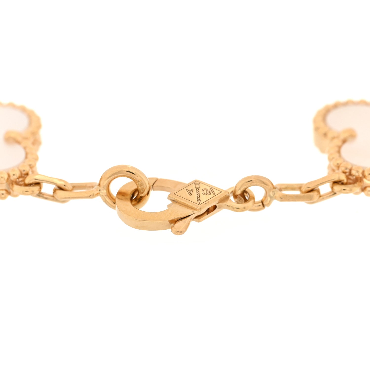 Van Cleef & Arpels 18K Yellow Gold Mother of Pearl 5 Motifs Vintage Alhambra Bracelet 3 of 4
