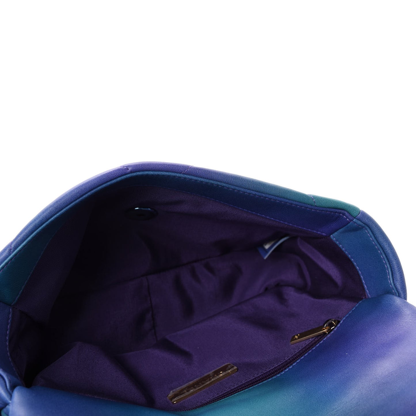 Tie Dye Calfskin Quilted Medium Chanel 19 Flap Blue Purple