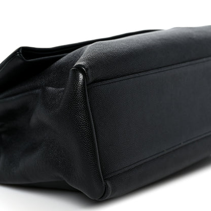 Saint Laurent Grain De Poudre Medium West Hollywood Monogram Fold-Over Black 9 of 10