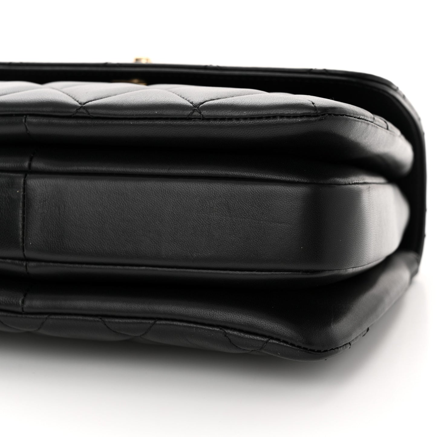Lambskin Quilted Small Trendy CC Dual Handle Flap Bag Black