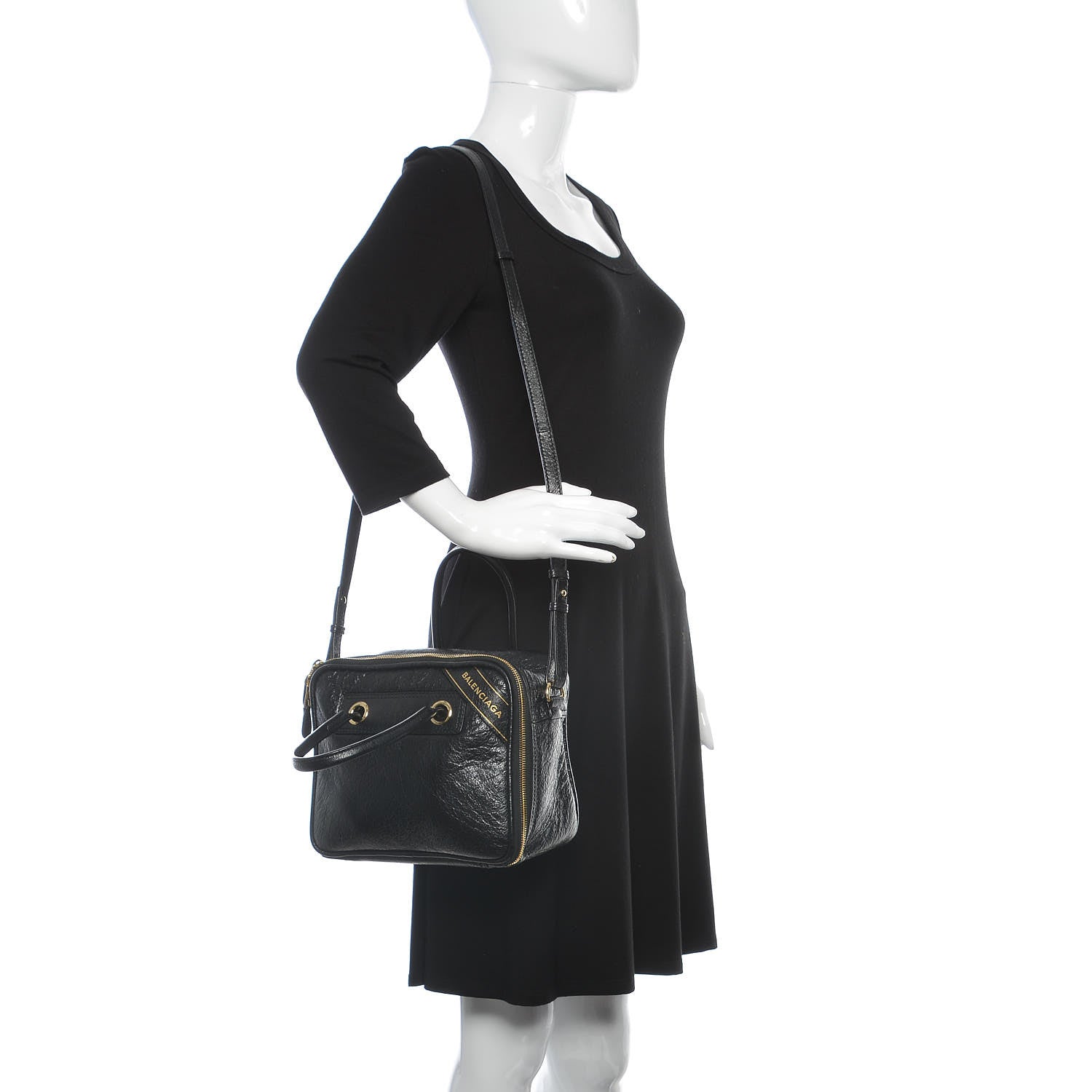 Balenciaga Agneau S Blanket Square Tote Black 2 of 7