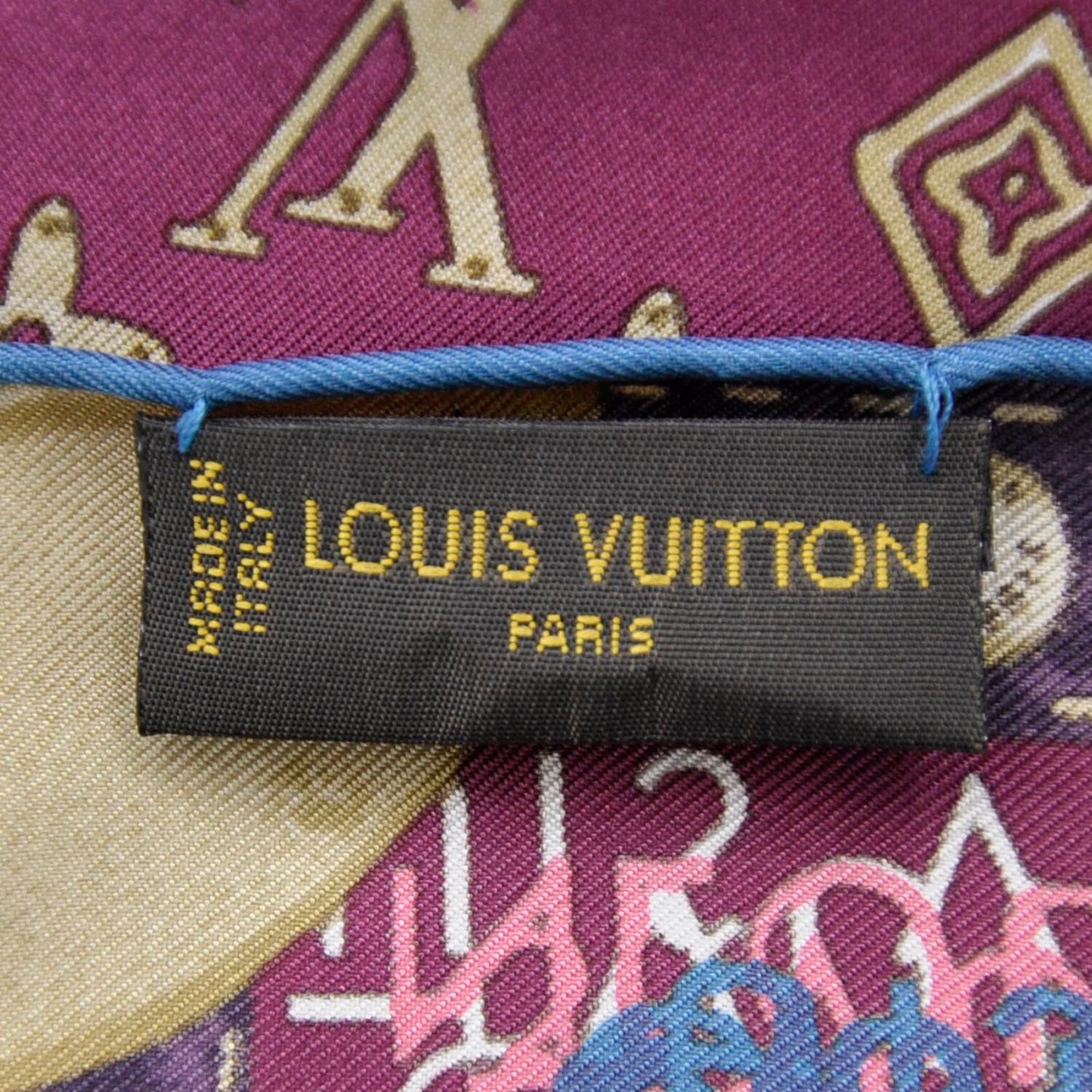 Silk Monogram Map Square Scarf Cassis