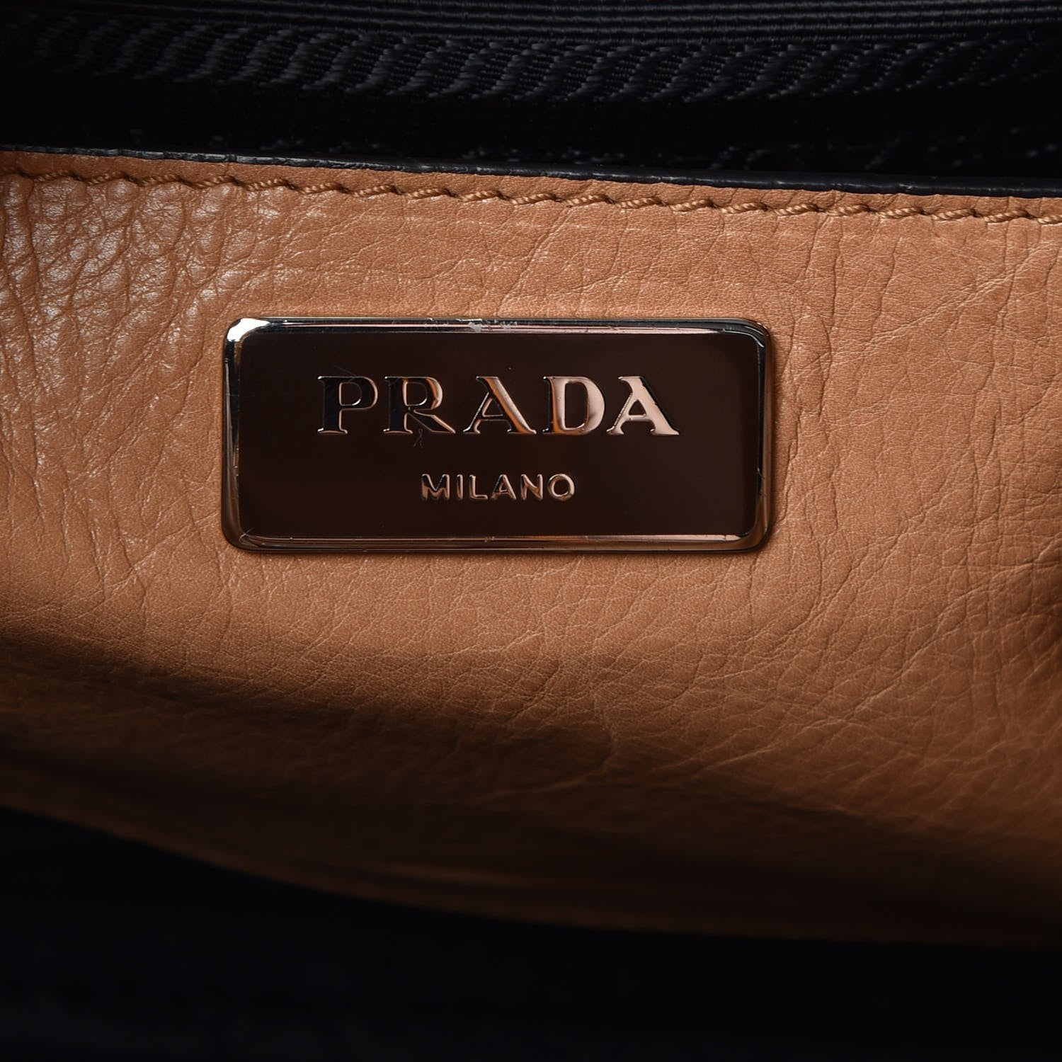Prada Glace Calf Twin Pocket Tote Cannella 6 of 15