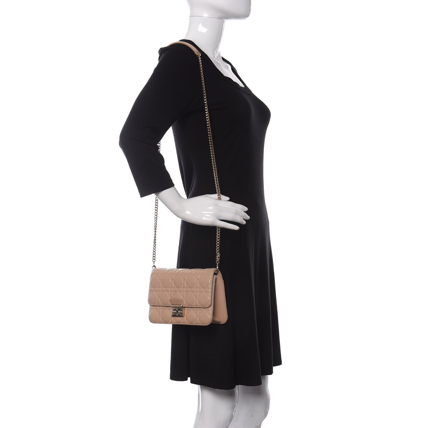 Christian Dior Lambskin Cannage Miss Dior Promenade Pouch Beige 2 of 13