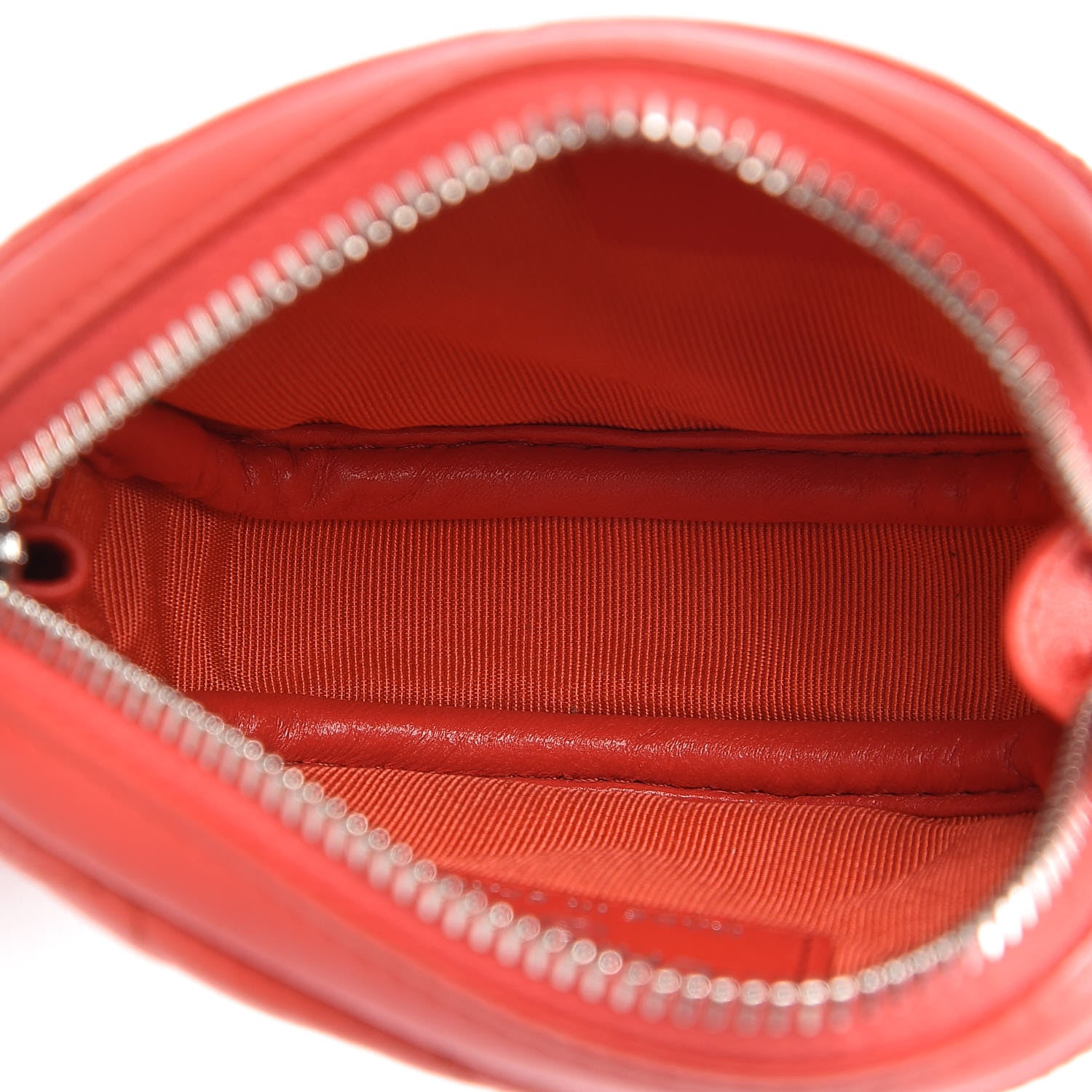 Chanel Lambskin Quilted Zip Around Classic Coin Purse Orange 5 of 8