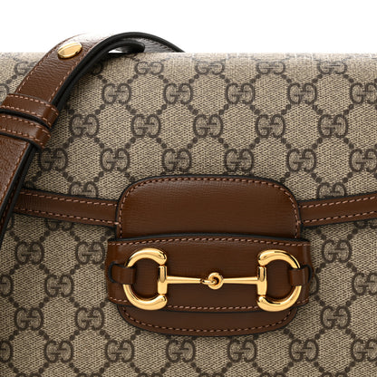 Gucci GG Supreme Monogram Horsebit 1955 Shoulder Bag Beige Brown Sugar 7 of 12