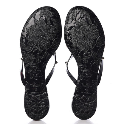 Valentino Garavani PVC Jelly Rockstud Bow Thong Sandals 41 Black 5 of 10