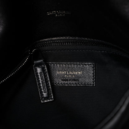 Saint Laurent Lambskin Quilted Medium Loulou Puffer Monogram Chain Satchel Black 7 of 16