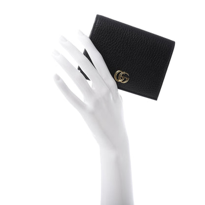 Gucci Pebbled Calfskin GG Marmont Card Case Black 2 of 8