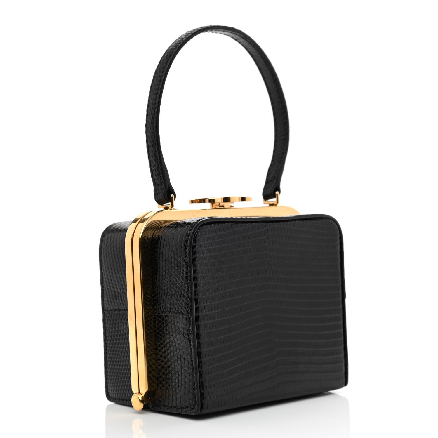 Celine Lizard Triomphe Minaudiere Black 3 of 10