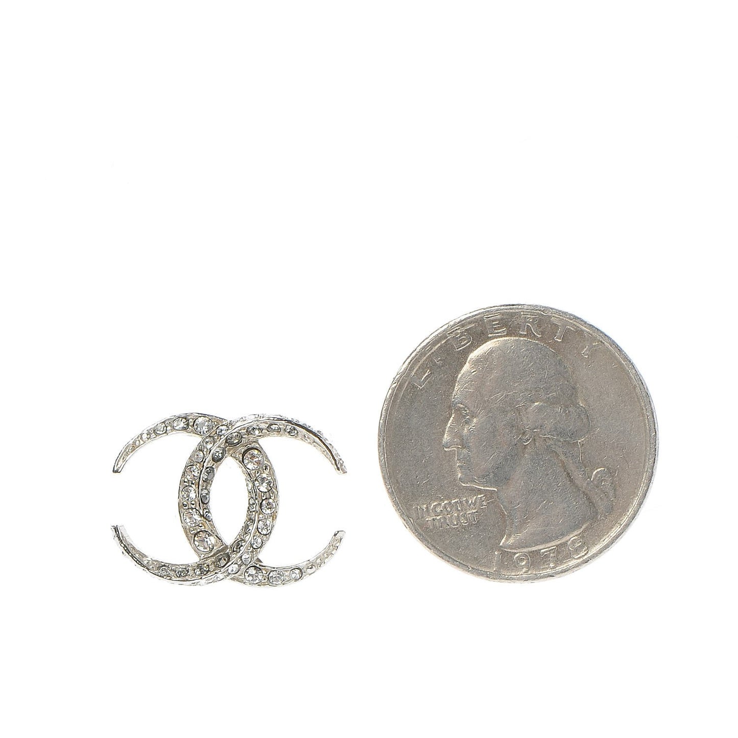 Crystal CC Moon Earrings Silver