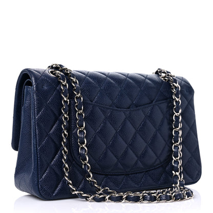 Chanel Caviar Quilted Medium Double Flap Navy 2 of 15