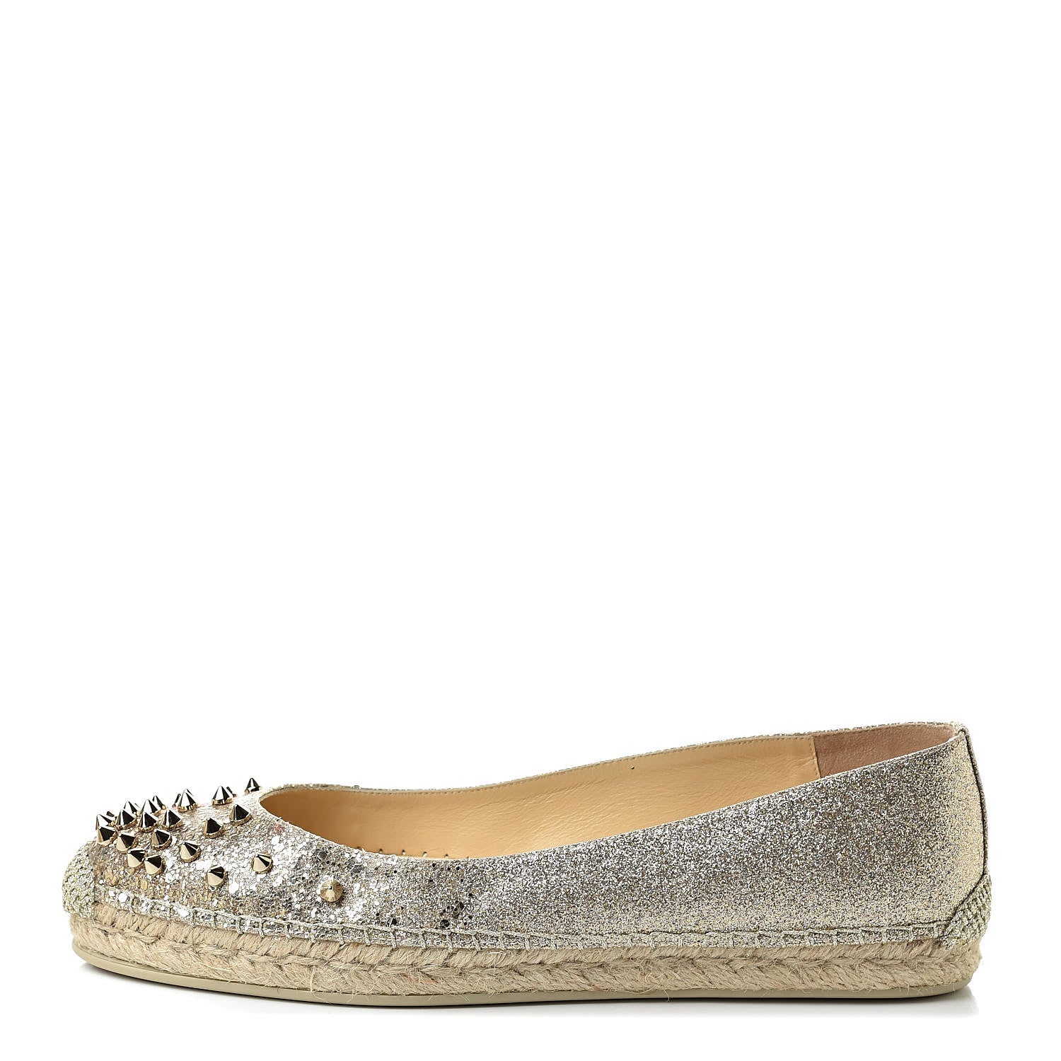 Christian Louboutin Glitter Aliochette Espadrilles 39 Gold 1 of 11
