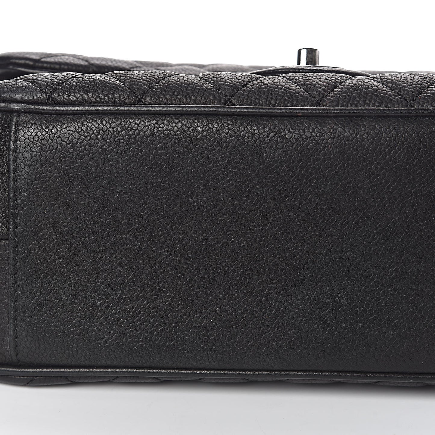 Caviar Quilted Medium Rock In Rome Single Flap Black