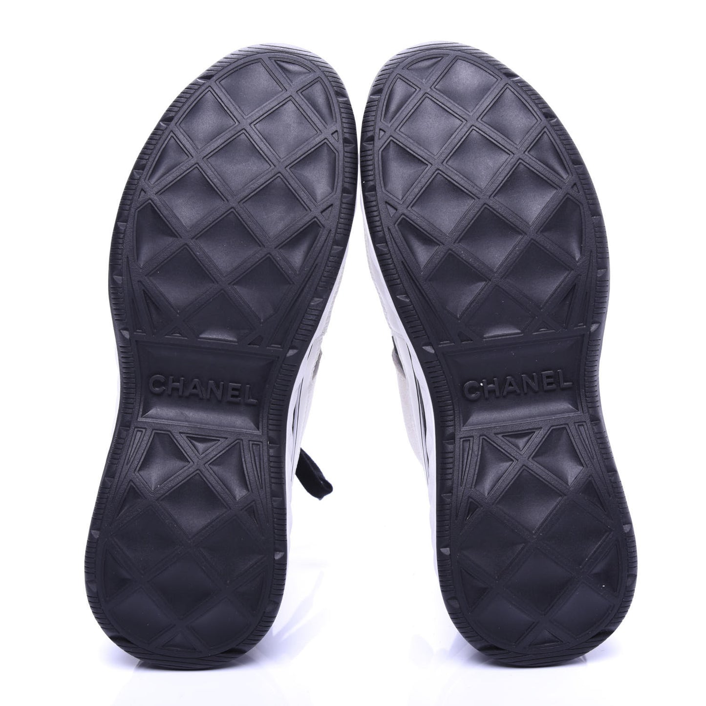 Calfskin Suede Nylon Grosgrain CC Sneakers 36 White Black